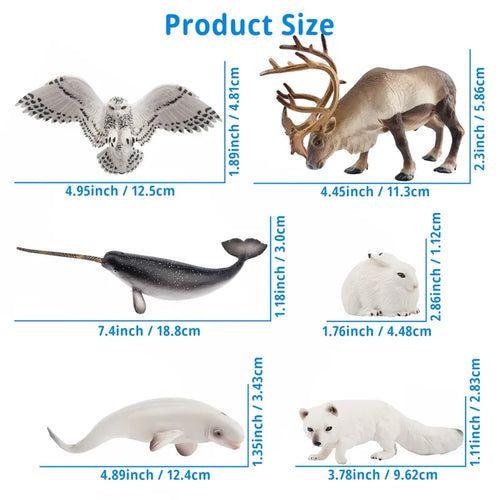 12Pcs Simulation Polar Animals Animal Model Toy Mini Large Figures Dolls Action Figurines Toys for Children Set Gift